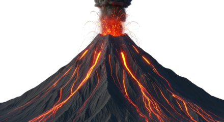 Volcano Eruption With Lava Flow And Smoke 0171ba04457c8778bd14b8ff0c5a5e7ddr