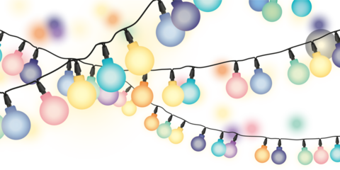 Colorful festive string lights