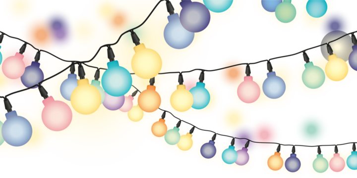 Colorful festive string lights