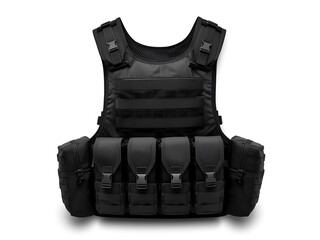 Tactical Black Utility Vest with Modular Pouch System
