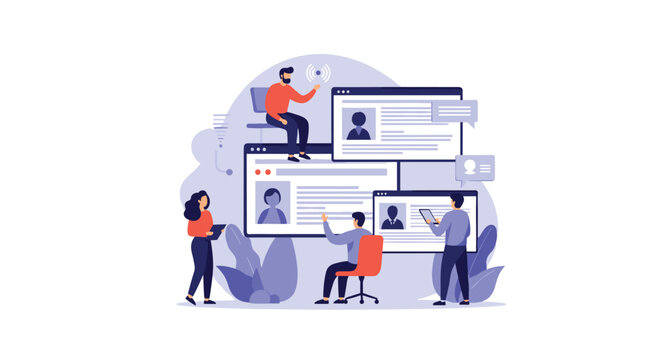 Human resources team is actively recruiting new candidates by reviewing online profiles and resumes for an open job position.