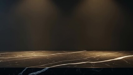 A sleek, modern metallic surface illuminated by warm overhead lighting creating a sophisticated ambiance