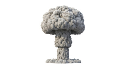 Mushroom Cloud Nuclear Explosion on Black Background