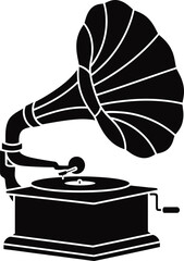 Illustration of vintage gramophone, a classic music player