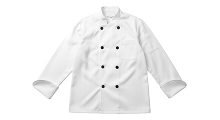 White Double Breasted Chef Jacket with Black Buttons