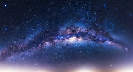 A breathtaking view of the milky way galaxy stretching across the night sky, filled with countless stars and cosmic dust, creating a celestial masterpiece
