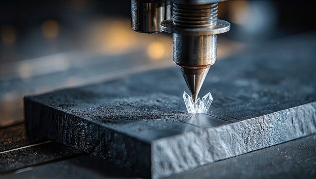 Machine cuts metallic plate, sparks fly under bright light - Powered by Adobe