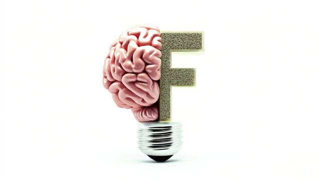 A creative representation of a light bulb with a brain inside, perfect for use in s about innovation, technology, or intellectual pursuits