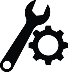 Illustration of wrench and gear, symbolizing mechanical maintenance