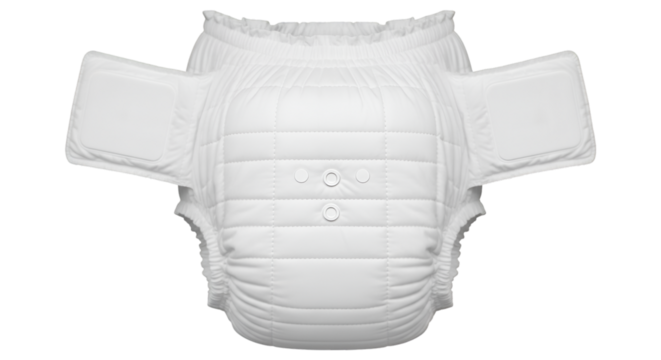White Adult Diaper with Quilted Texture incontinence