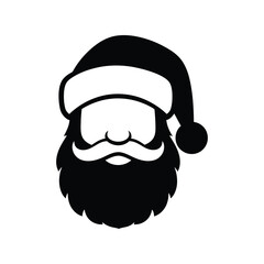 Festive santa claus silhouette icon for christmas and holiday celebrations isolated on white background