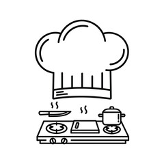 Black and white line art icon representing a divided plate or sectioned food container, isolated on