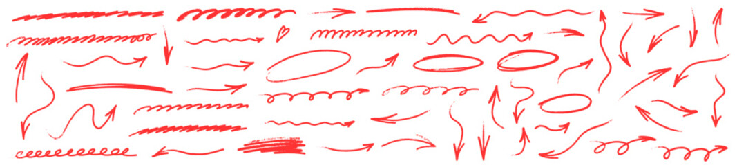 Pastel arrow designs created with crayon softness, pencil precision, gentle underline strokes and flowing brush lines. Each arrow merges crayon texture, pencil details, underline marks and brush flow.