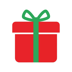 Red gift box ribbon bow celebration surprise present icon vector illustration holiday surprise isolated on white background
