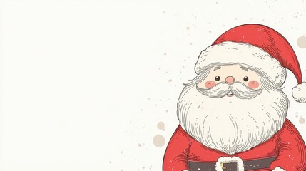 Cute and Festive Santa Claus Character with Cheerful Expression