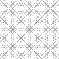 Monochrome twisted lattice mosaic, elegant geometric line tile pattern icon vector illustration