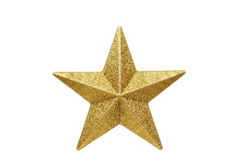 Obraz premium Golden glitter star isolated on transparent background