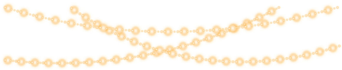 String of warm lights hanging against a dark background for decoration