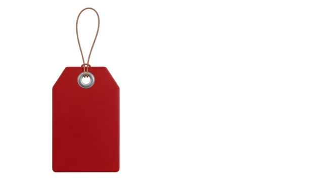 Red Blank Price Tag with Twine label - Powered by Adobe
