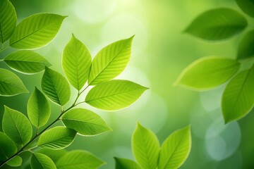 Fresh green leaves natural sunlight background.