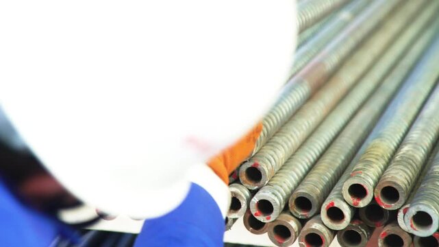 Industrial Metal Pipes Construction Site Inspection