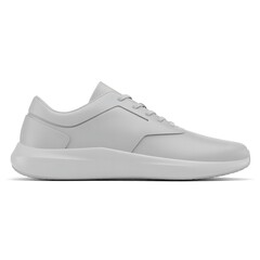 Clean and simple white sneaker isolated on a white background perfect for showcasing athletic footwear design and contemporary style in digital art