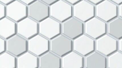 Naklejka premium White and Gray Hexagon Tile Pattern
