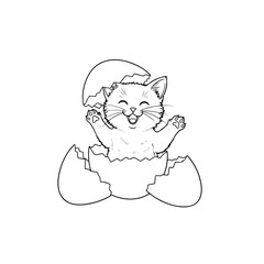 Kitten hatching from an egg cute and adorable.