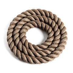 Strong nautical rope coiled in circle, symbol of unity and connection