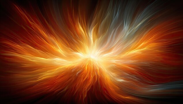 Abstract fiery burst radiating outwards - Powered by Adobe