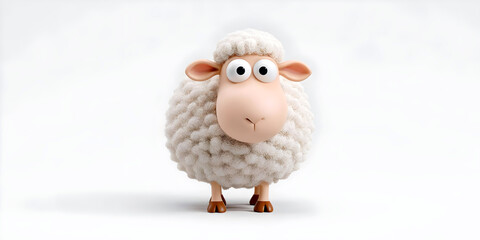 Woolly Whimsy: Adorable Sheep in Soft Style, ai generated.