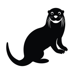 sea otter silhouette cute marine mammal ocean 