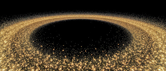 Delicate sparkles forming a soft arc around edges, middle open.