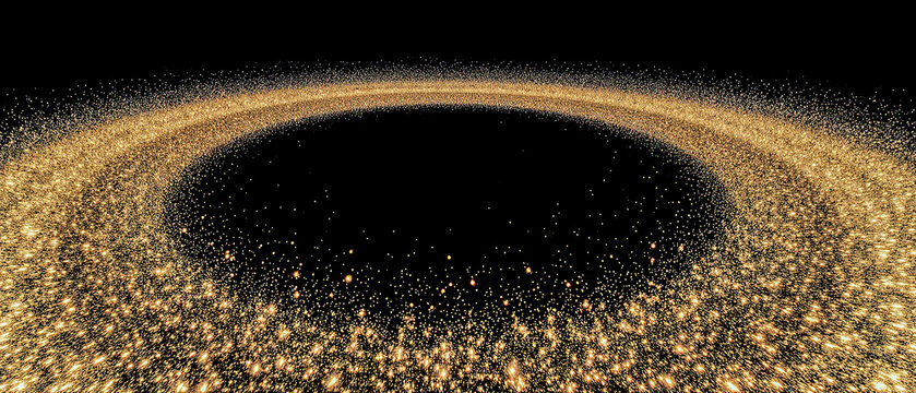 Delicate sparkles forming a soft arc around edges, middle open.