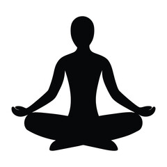 Person Meditating Cross Legged Silhouette
