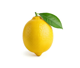 Fresh yellow lemon isolated on white background. Clipping path.