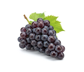Dark purple grapes isolated on white background. Clipping path.