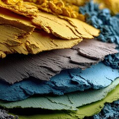 Stacked textured earth tones, like layered sedimentary rock