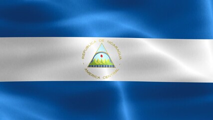 Nicaragua flag - realistic waving fabric flag