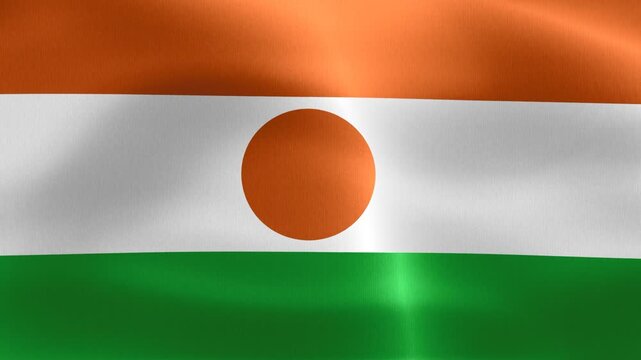 Niger flag - realistic waving fabric flag