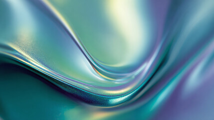 An abstract image of rippling liquid in shades of blue and green, showcasing smooth, flowing textures and artistic gradients. The image embodies a sense of tranquility and elegance