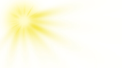 Bright Golden Light Burst on Transparent Background &ndash; Glowing Sunbeam Effect for Illumination, Energy, or Abstract Design Projects
