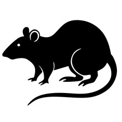 Silhouette of a Standing Rat Rodent Illustration