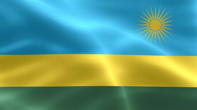 Rwanda flag - realistic waving fabric flag