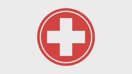 Fototapeta premium Medical Symbol with Red Cross Circle Design Healthcare and First Aid