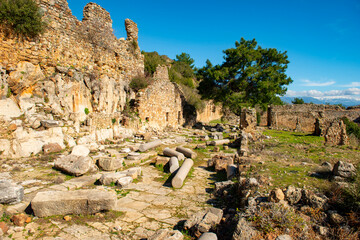 The ancient city of Syedra has located about 20 km. southeast of Alanya district of Antalya, on a...