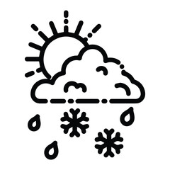 Happy Snowfall Cloud Vector Icon