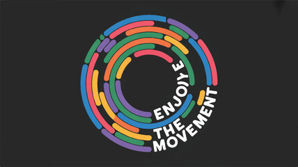 Enjoy the Movement A Vibrant Colorful Illustration of Abstract Circular Design