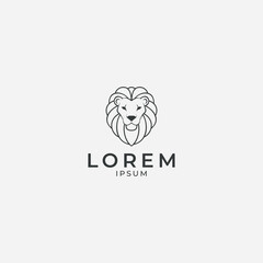 A clean and detailed linear lion head logo with soft linework and minimalist styling
