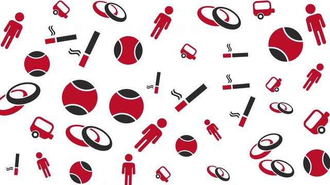 Pattern of Medical Icons Including Pills, Capsules, Syringes, and Human Figures on White Background, Graphic Design, Flat Lay View